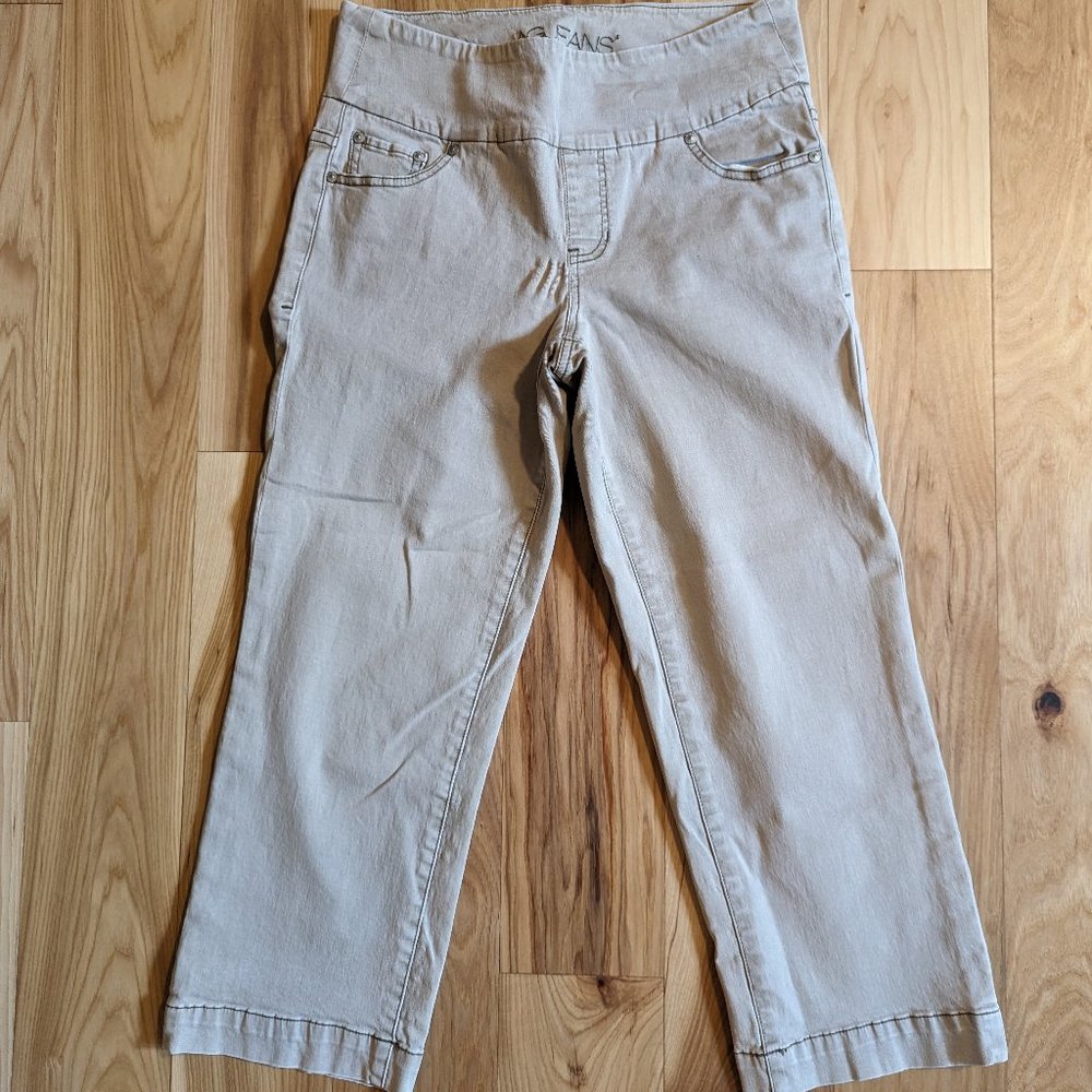 Jag Jeans Classic Fit Western Glove Works Waistband Capri Pants Cream, Size 10